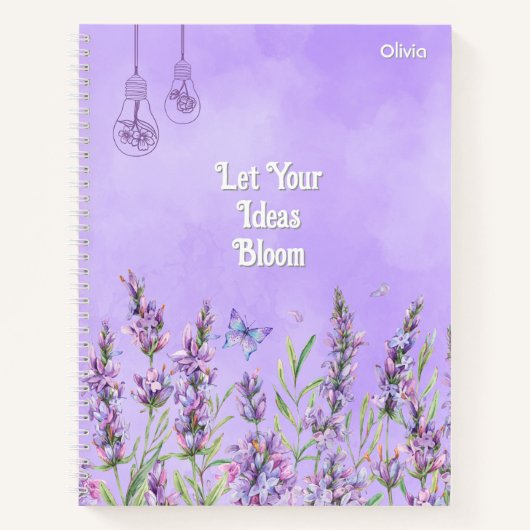 Paarse Floral Notitieboek (Voorkant)