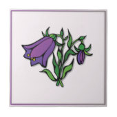 Paarse Floral Ontworpen Tile Tegeltje (Voorkant)