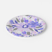 Paarse Floral Papieren Bordje (Gekanteld)