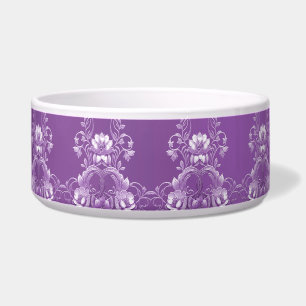 Paarse Floral Pet Bowl Voerbakje