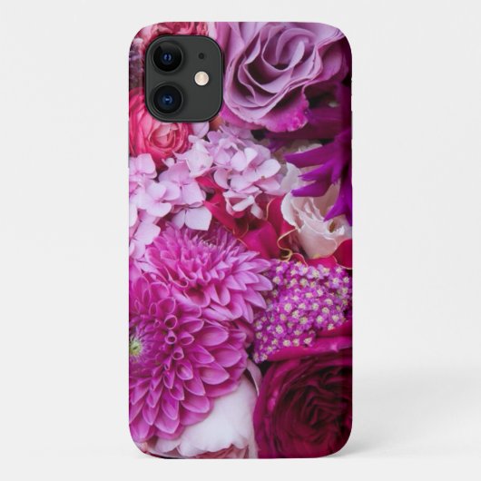 Paarse Floral Phone Case (Achterkant)