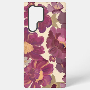 Paarse Floral Phone Case Samsung Galaxy Hoesje