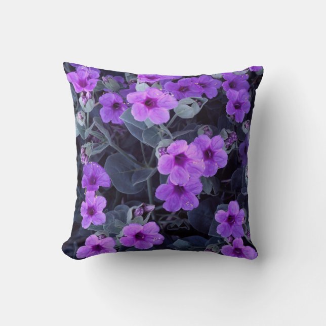 Paarse Floral Pillow Kussen (Voorkant)