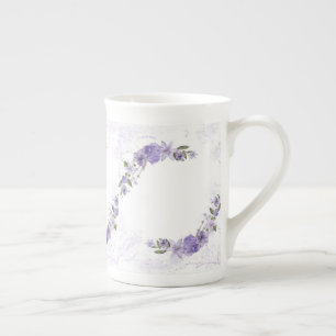 Paarse Floral Porselein Kop