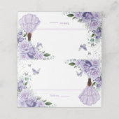 Paarse Floral Princess Silver Quinceañera XV 16 (Buitenkant ongevouwen)