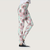Paarse Floral Print Blue Leggings (Rechts)