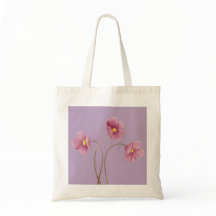 Paarse Floral Print Canvas tas
