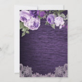 Paarse Floral Rustic Quinceanera Uitnodiging (Achterkant)