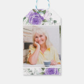 Paarse "Floral Seed Packet Memorial" Cadeaulabel (Achterkant)