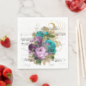  Paarse Floral Servet (Insitu)