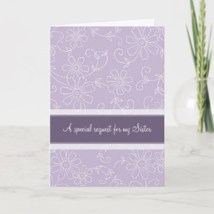 Paarse Floral Sister Bridesmaid