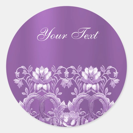 Paarse Floral Sticker (Voorkant)