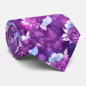 Paarse Floral Stropdas (Opgerold)