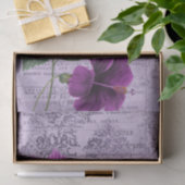  Paarse Floral Tissuepapier (Geschenk)