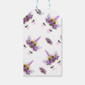 Paarse Floral Unicorn Princess Dank u Cadeaulabel (Achterkant)