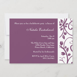 Paarse Floral Vine Bachelorette Kaart