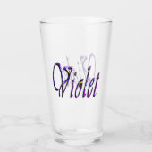 Paarse Floral Violet naam, Glas (Achterkant)