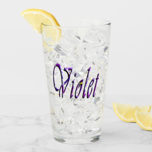 Paarse Floral Violet naam, Glas (Voorkant ijs)