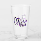 Paarse Floral Violet naam, Glas (Voorkant)
