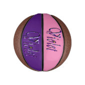 Paarse Floral Violet naam, Kinder basketbal (Verticaal)