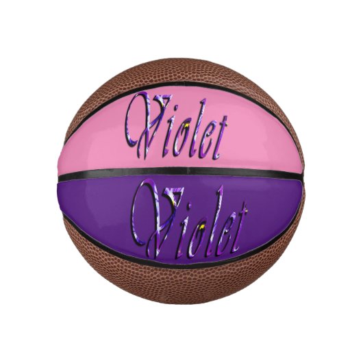 Paarse Floral Violet naam, Kinder basketbal (Voorkant)