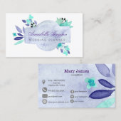 Paarse Floral Visitekaartje (Voorkant / Achterkant)