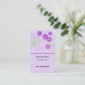 Paarse Floral Visitekaartje (Staand voorkant)