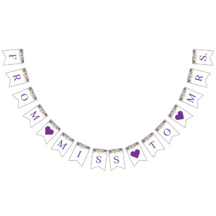 Paarse Floral Vrijgezellenfeest Banner