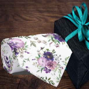 Paarse Floral Waterverf Lavender Flowers Neck Ti Stropdas