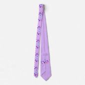 Paarse Floral Waterverf Stropdas (Achterkant)