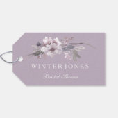 Paarse Floral Waterverf Vrijgezellenfeest Favor Ta Cadeaulabel (Achterkant Horizontaal)