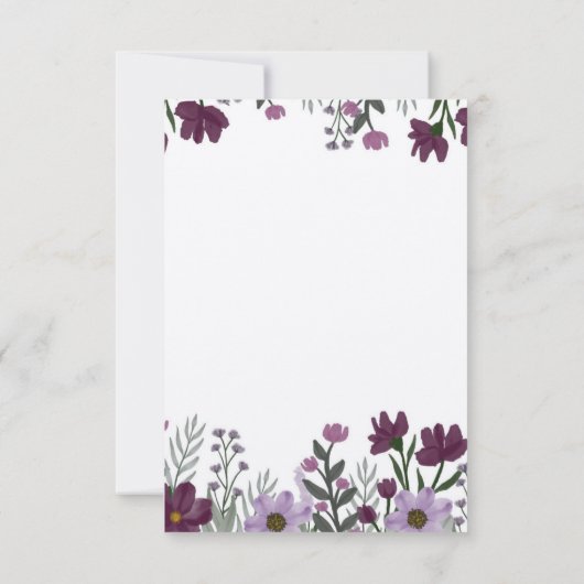 Paarse Floral Weddenschap Hartelijk dank Bedankkaart (Achterkant)