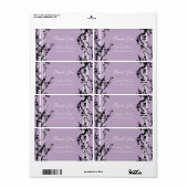 Paarse Floral Wedding Labels (Full Sheet)