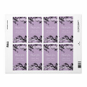 Paarse Floral Wedding Labels (Full Sheet)