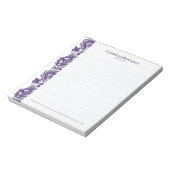 Paarse  florale kant notitieblok (Gedraaid)