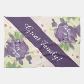 Paarse florale katoenen theedoek (Horizontaal)