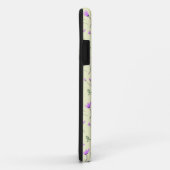 paarse florale patroon op geel Case-Mate iPhone case (Achterkant/rechts)