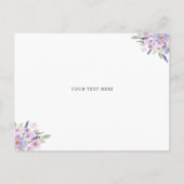 paarse florale tiara quinceanera bedankt! uitnodiging briefkaart (Achterkant)