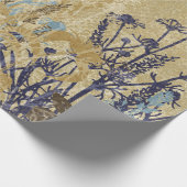 paarse florale vintage cadeaupapier (Hoek)