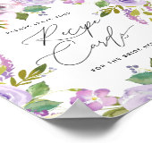 Paarse Florals Calligrafie Script Recipcard Sign Poster (Hoek)