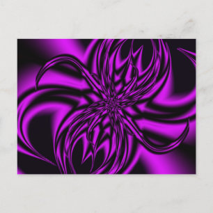 Paarse flow fractaal Briefkaart