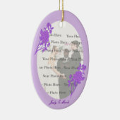 Paarse Flower Custom Oval Ornament (Rechts)