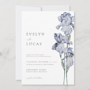 Paarse Flower Iris Wedding Invitation Spring Kaart