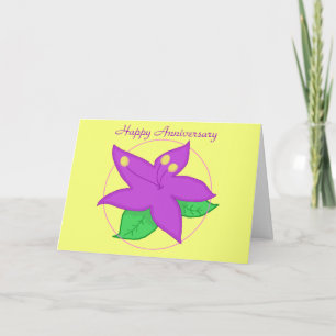 Paarse Flower JUBILEUM KAART