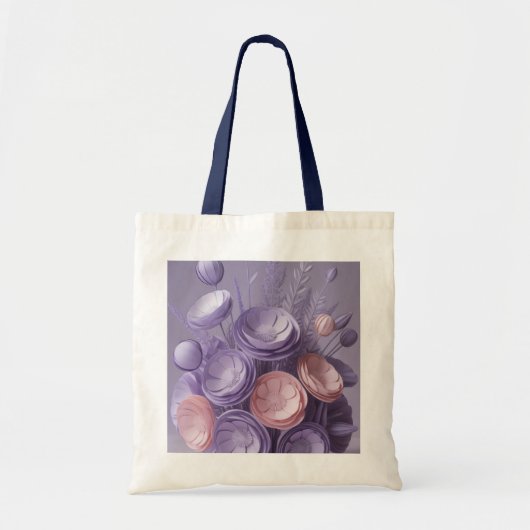 "Paarse Flower Jumbo Canvas tas – Ai design (Voorkant)