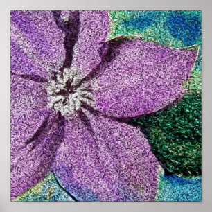 Paarse Flower Mixed Media Digital Art Poster