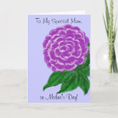 Paarse Flower Moederdag Kaart (Voorkant)