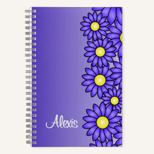 Paarse Flower Notitieboek voor Kantoor, School, Ar