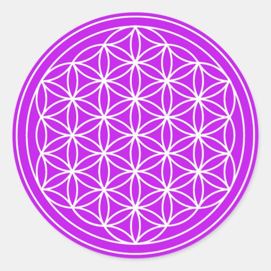 Paarse Flower of Life Sticker (Voorkant)