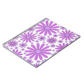 Paarse Flower Power Notitieboek in Wit (Linkerzijde)